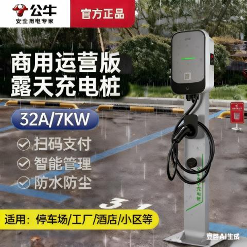 公牛充电桩运营版扫码付费共享商场小区商用新能源汽车充电器7kw